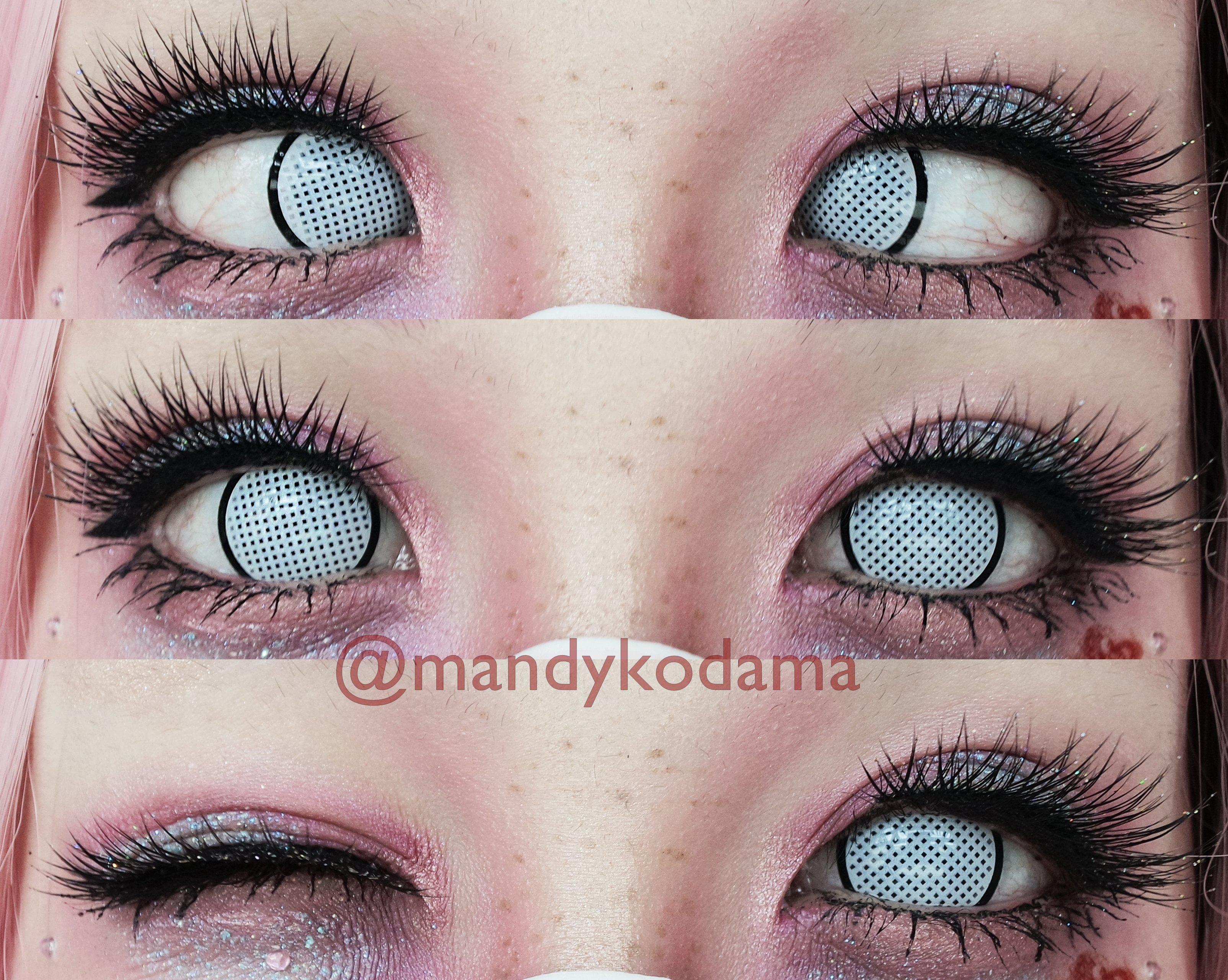 White Mesh Contacts With Black Rim Prescription Up To 8.00 UNIQSO