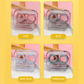 Leak Proof & Non Screw Cap Transparent Contact Lens Case (Random Color)-Lens Case-UNIQSO