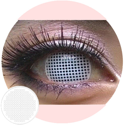 Mesh White Colored Contacts: Complete Eye Transformation for Cosplay ...